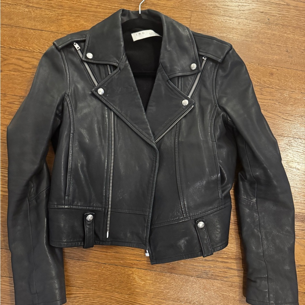 Idk Black Leather Moto Jacket